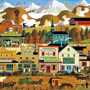 500 Piece Jigsaw Puzzle by Artist Charles Wysocki - Pete's Gambling Hall